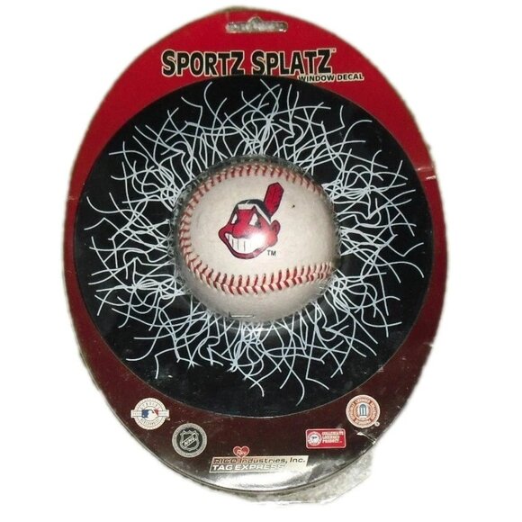 Cleveland Indians Chief Wahoo Sports Splatz Car Broken WIndow Decal New Mlb - Picture 1 of 1